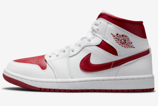 Air Jordan 1 Mid 'Red Toe' White/Pomegranate BQ6472-161 – Classic Style with a Pop of Color