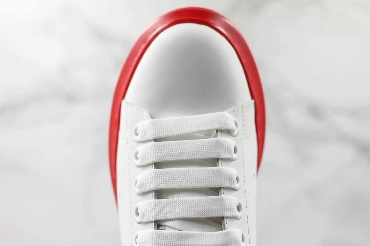 Alexander McQueen Contrast Wedge Sole Sneaker - White/Lust Red