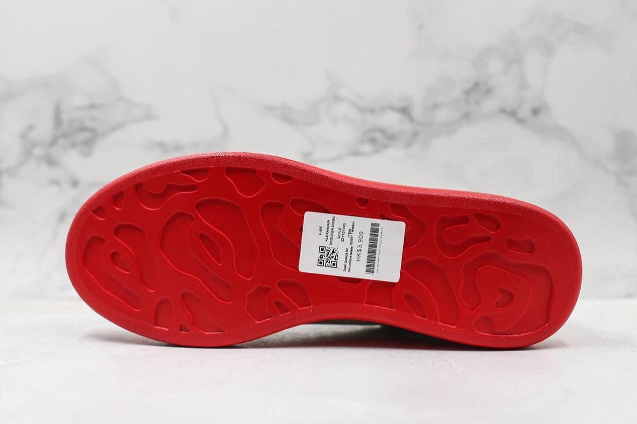Alexander McQueen Contrast Wedge Sole Sneaker - White/Lust Red