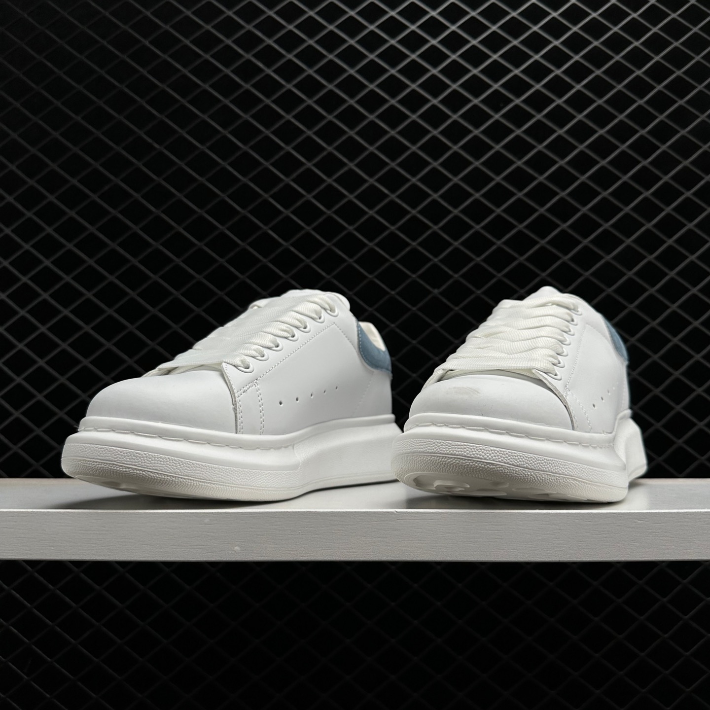 Alexander McQueen Oversized White Grey Blue 553770WHGP79412 - Luxury Fashion at Its Finest