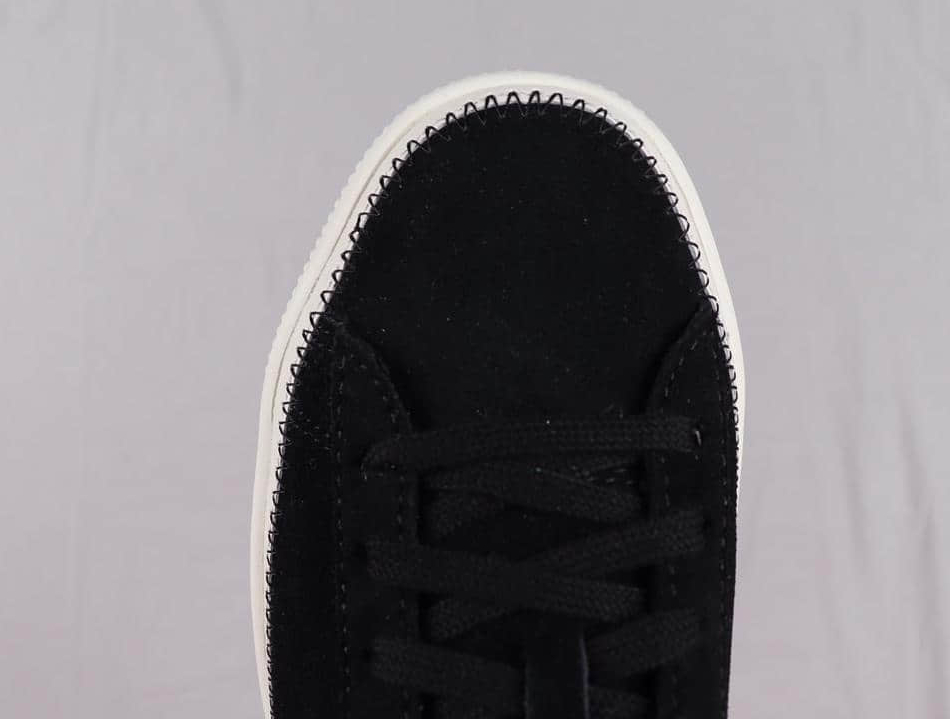 Puma Suede Trim Retro Low Tops Casual Skateboarding Shoes | Unisex Black 369639-01