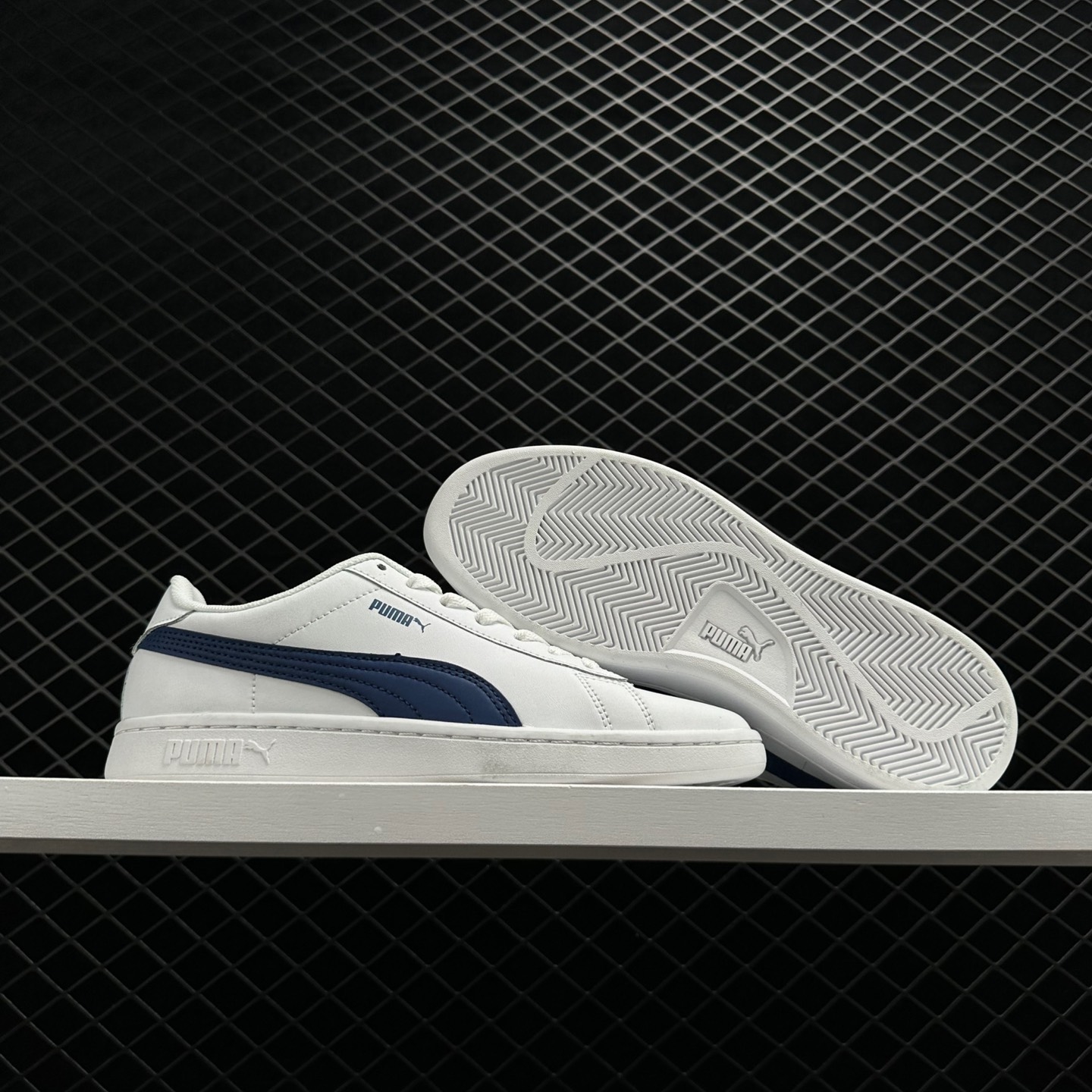 PUMA Smash V2 L White Blue 365215-02 | Classic Sneakers for Men