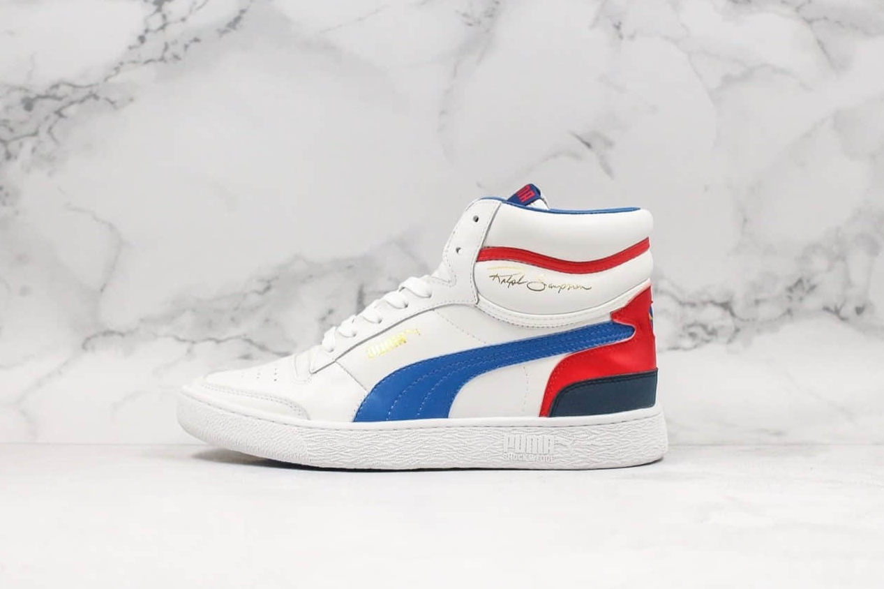 Puma Ralph Sampson Mid OG White Blue Red 370847-02 | Authentic Retro Sneakers