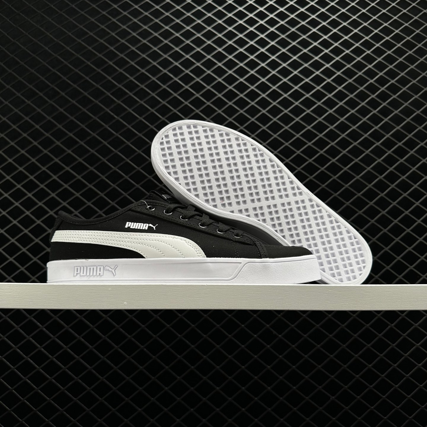 Puma Smash v2 Vulc CV 365968 01 - Black White Sneakers | Shop Now!